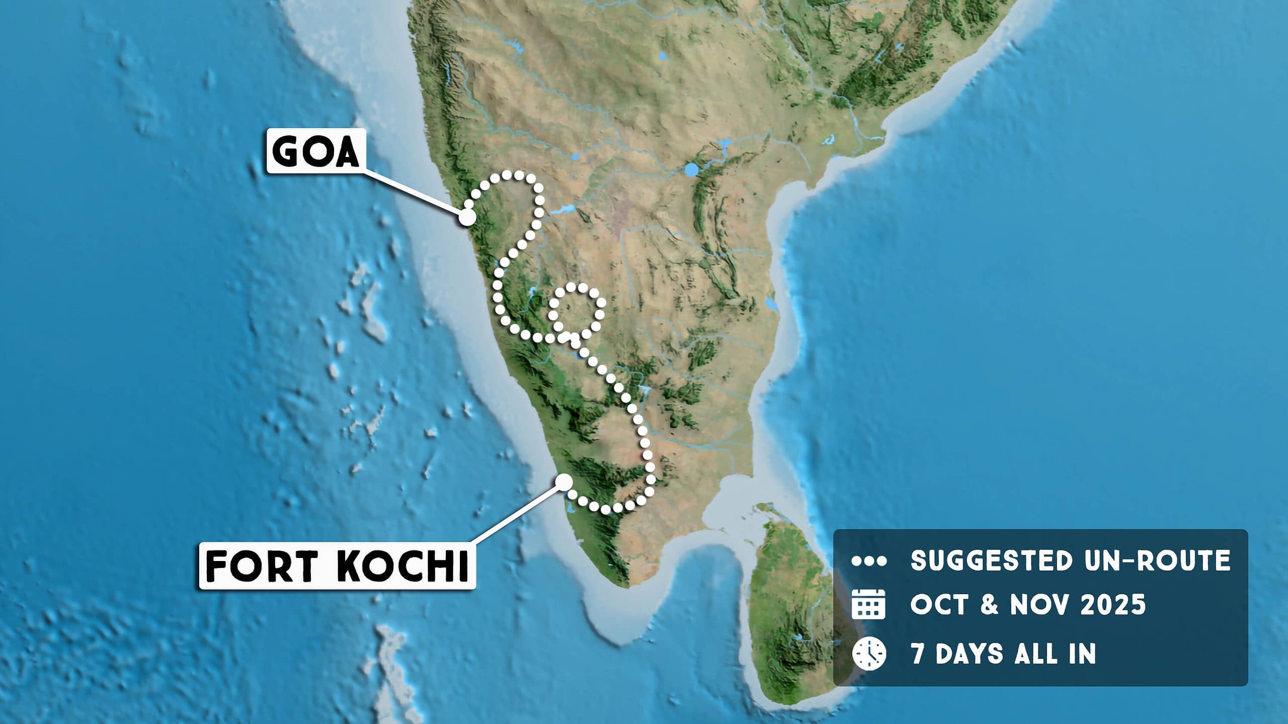 Rickshaw Run South India un-route map